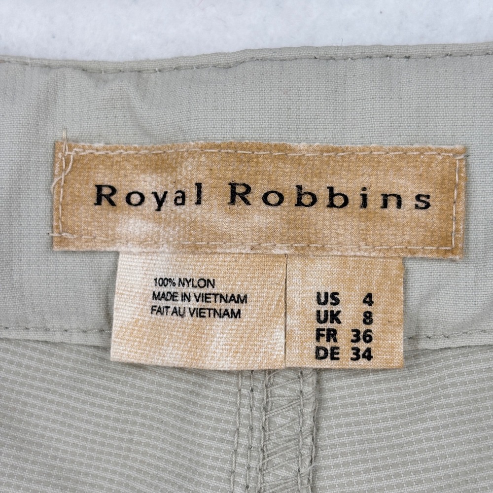 Royal Robbins Hiking Shorts Womens 4 Tan Nylon Lightweight Outdoor Utility - Picture 3 of 11